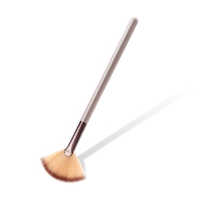 AMAZON high-quality private label fan-shaped champagne gold cosmetics makeup brush set 1 set