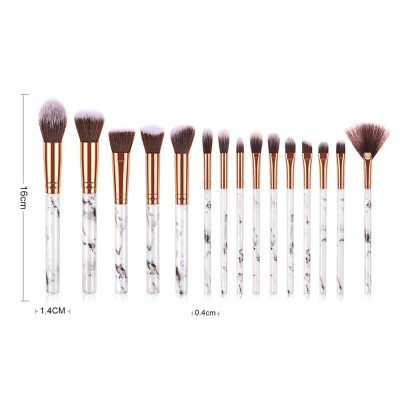 marbling makeup brushes kit 15pcs classic marble nylon brush makeup brush set